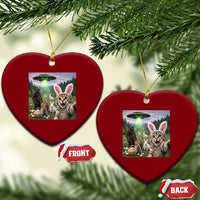 Funny Easter Day Ceramic Ornament Cat Selfie With Bunny Bigfoot UFO Bunny Egg