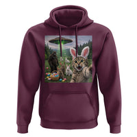 Funny Easter Day Hoodie Cat Selfie With Bunny Bigfoot UFO Bunny Egg