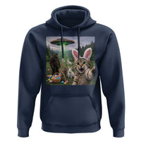 Funny Easter Day Hoodie Cat Selfie With Bunny Bigfoot UFO Bunny Egg