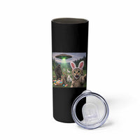 Funny Easter Day Skinny Tumbler Cat Selfie With Bunny Bigfoot UFO Bunny Egg