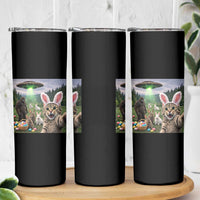 Funny Easter Day Skinny Tumbler Cat Selfie With Bunny Bigfoot UFO Bunny Egg