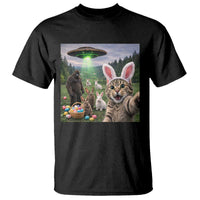 Funny Easter Day T Shirt Cat Selfie With Bunny Bigfoot UFO Bunny Egg