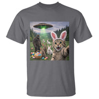 Funny Easter Day T Shirt Cat Selfie With Bunny Bigfoot UFO Bunny Egg