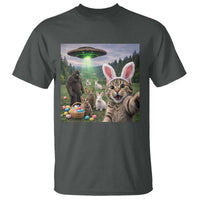 Funny Easter Day T Shirt Cat Selfie With Bunny Bigfoot UFO Bunny Egg