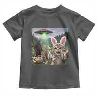 Funny Easter Day Toddler T Shirt Cat Selfie With Bunny Bigfoot UFO Bunny Egg