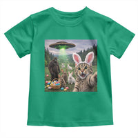Funny Easter Day Toddler T Shirt Cat Selfie With Bunny Bigfoot UFO Bunny Egg