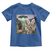Funny Easter Day Toddler T Shirt Cat Selfie With Bunny Bigfoot UFO Bunny Egg