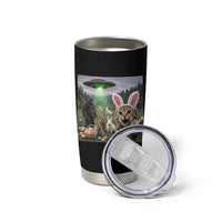 Funny Easter Day Tumbler Cup Cat Selfie With Bunny Bigfoot UFO Bunny Egg