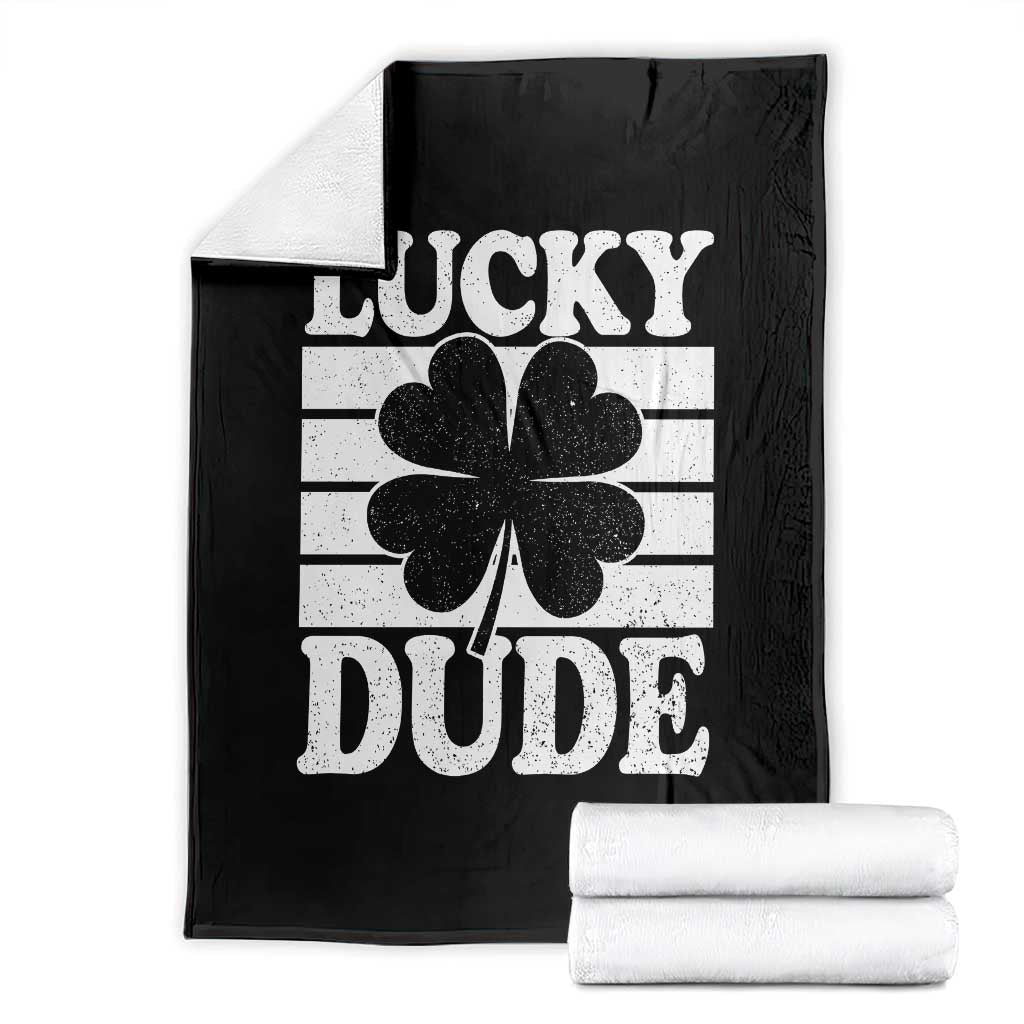 Funny Lucky Dude Throw Blanket Irish Boys St Patricks Day