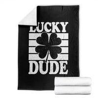 Funny Lucky Dude Throw Blanket Irish Boys St Patricks Day
