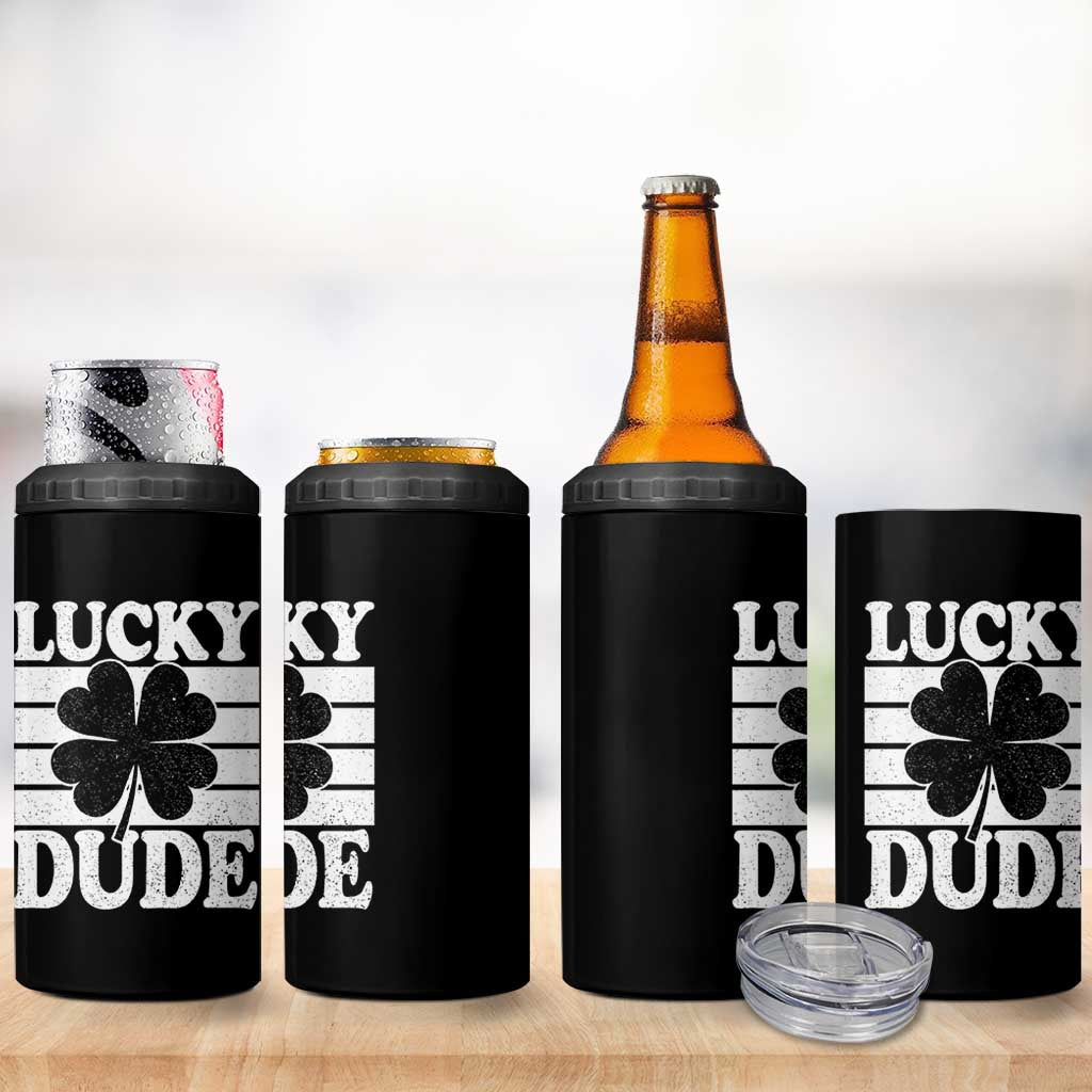 Funny Lucky Dude 4 in 1 Can Cooler Tumbler Irish Boys St Patricks Day