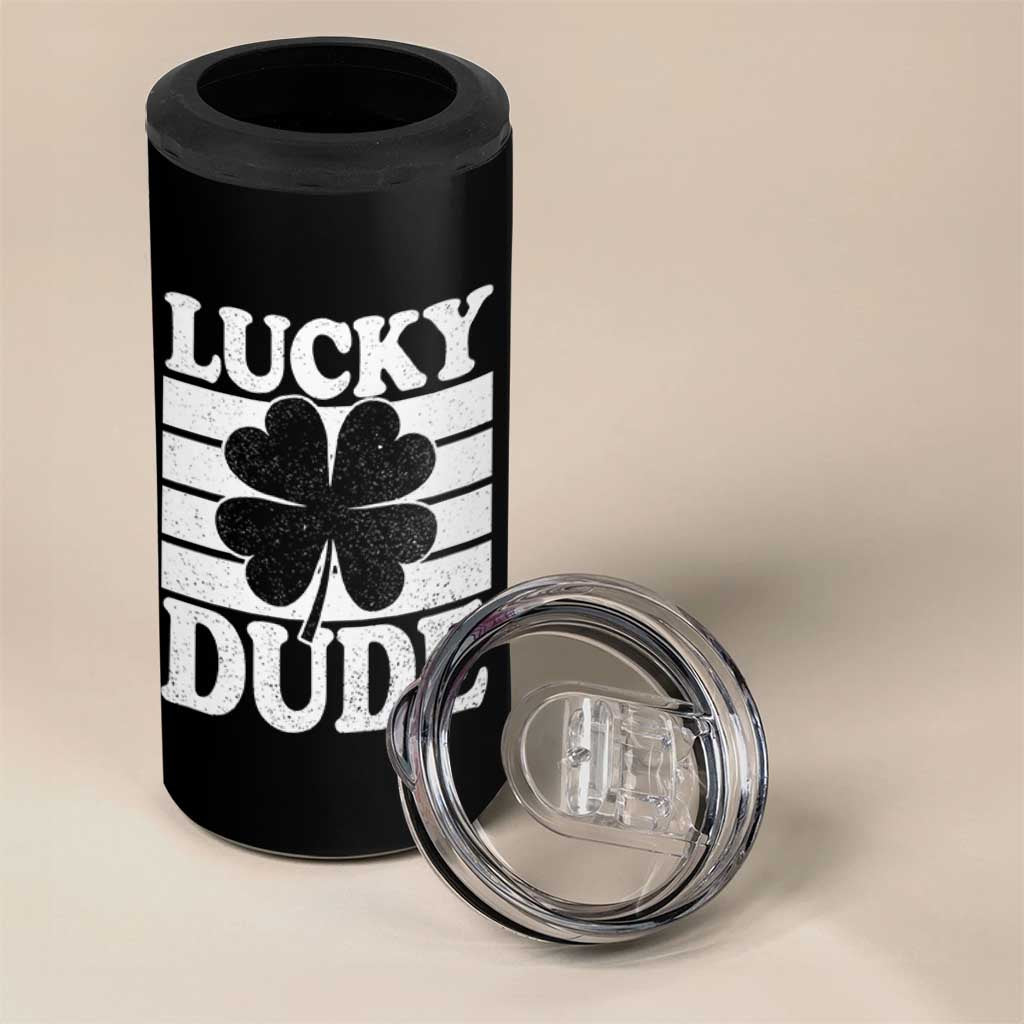 Funny Lucky Dude 4 in 1 Can Cooler Tumbler Irish Boys St Patricks Day