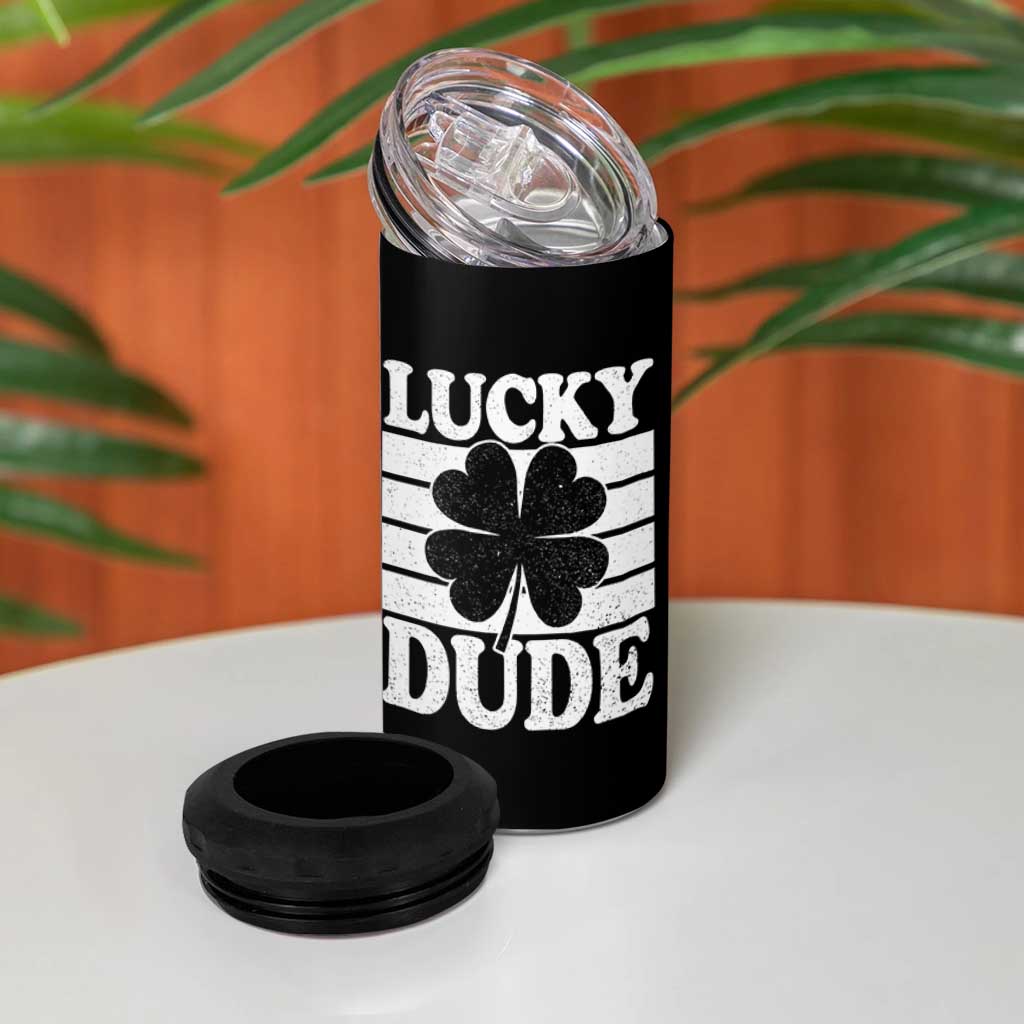 Funny Lucky Dude 4 in 1 Can Cooler Tumbler Irish Boys St Patricks Day