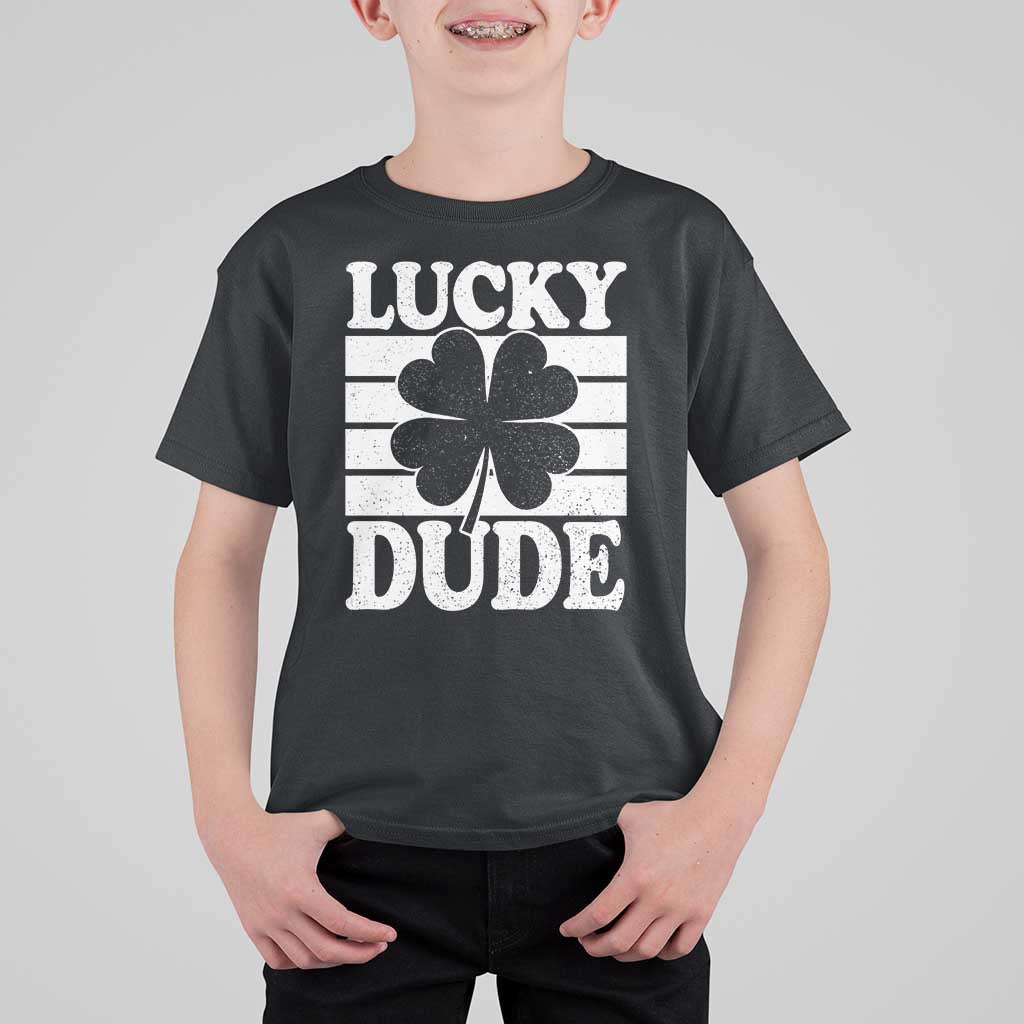 Funny Lucky Dude T Shirt For Kid Irish Boys St Patricks Day