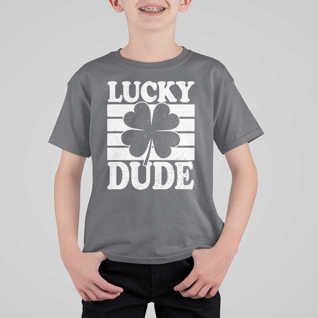 Funny Lucky Dude T Shirt For Kid Irish Boys St Patricks Day