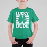Funny Lucky Dude T Shirt For Kid Irish Boys St Patricks Day