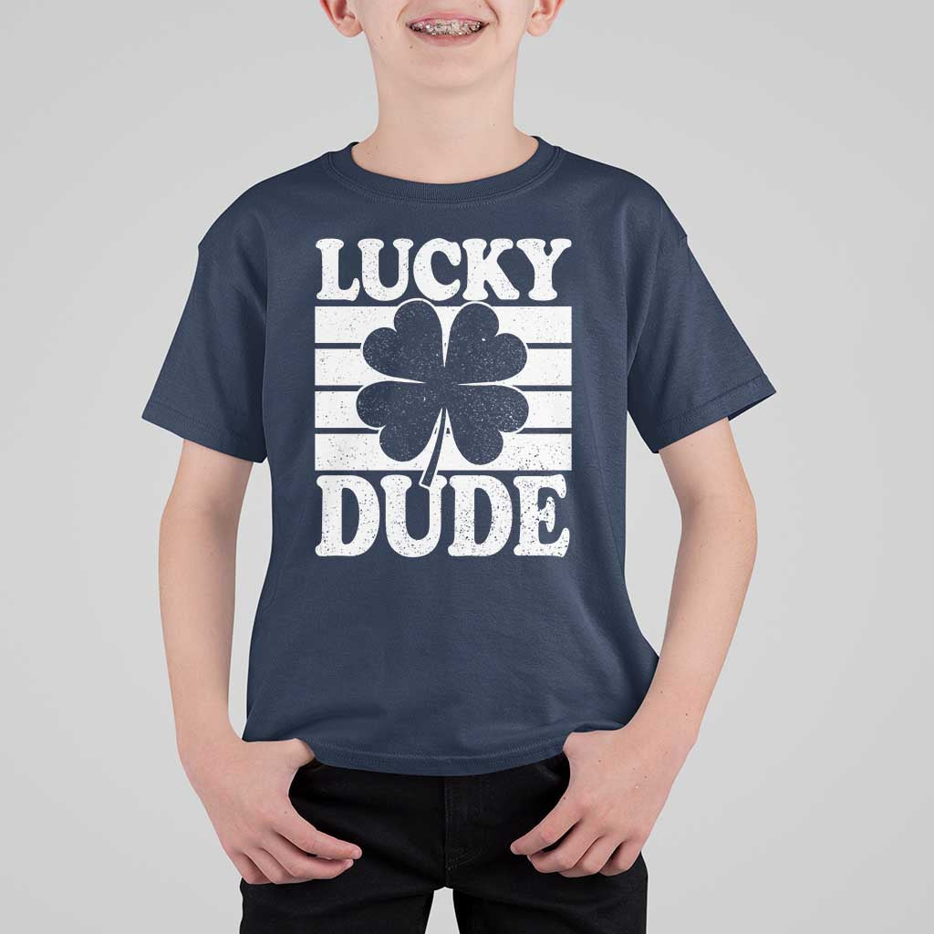 Funny Lucky Dude T Shirt For Kid Irish Boys St Patricks Day