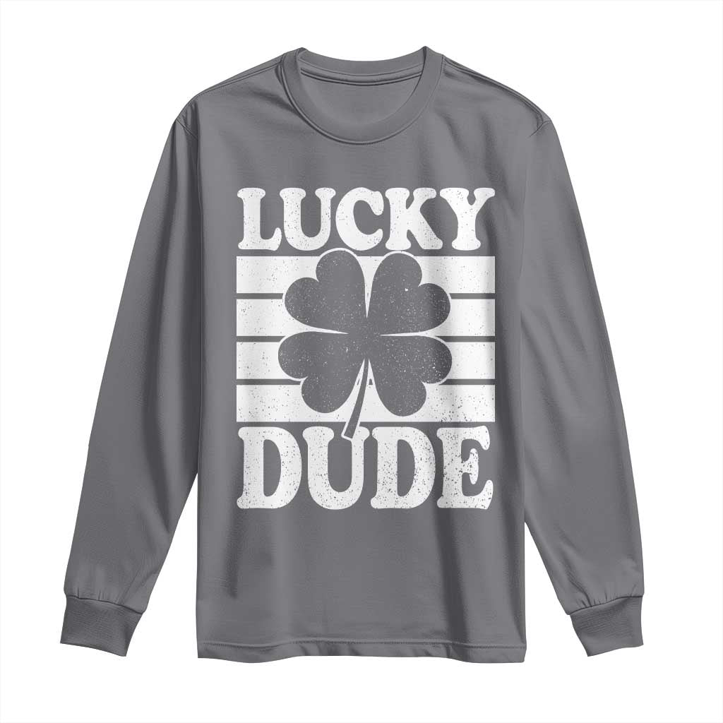 Funny Lucky Dude Long Sleeve Shirt Irish Boys St Patricks Day