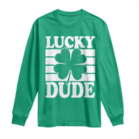 Funny Lucky Dude Long Sleeve Shirt Irish Boys St Patricks Day