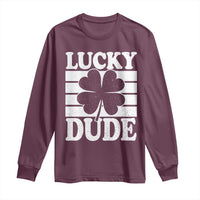 Funny Lucky Dude Long Sleeve Shirt Irish Boys St Patricks Day