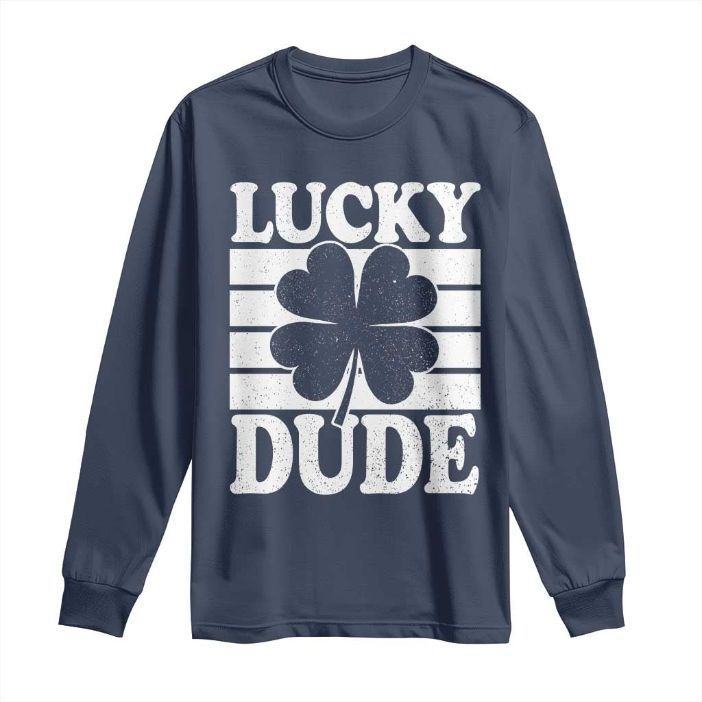 Funny Lucky Dude Long Sleeve Shirt Irish Boys St Patricks Day