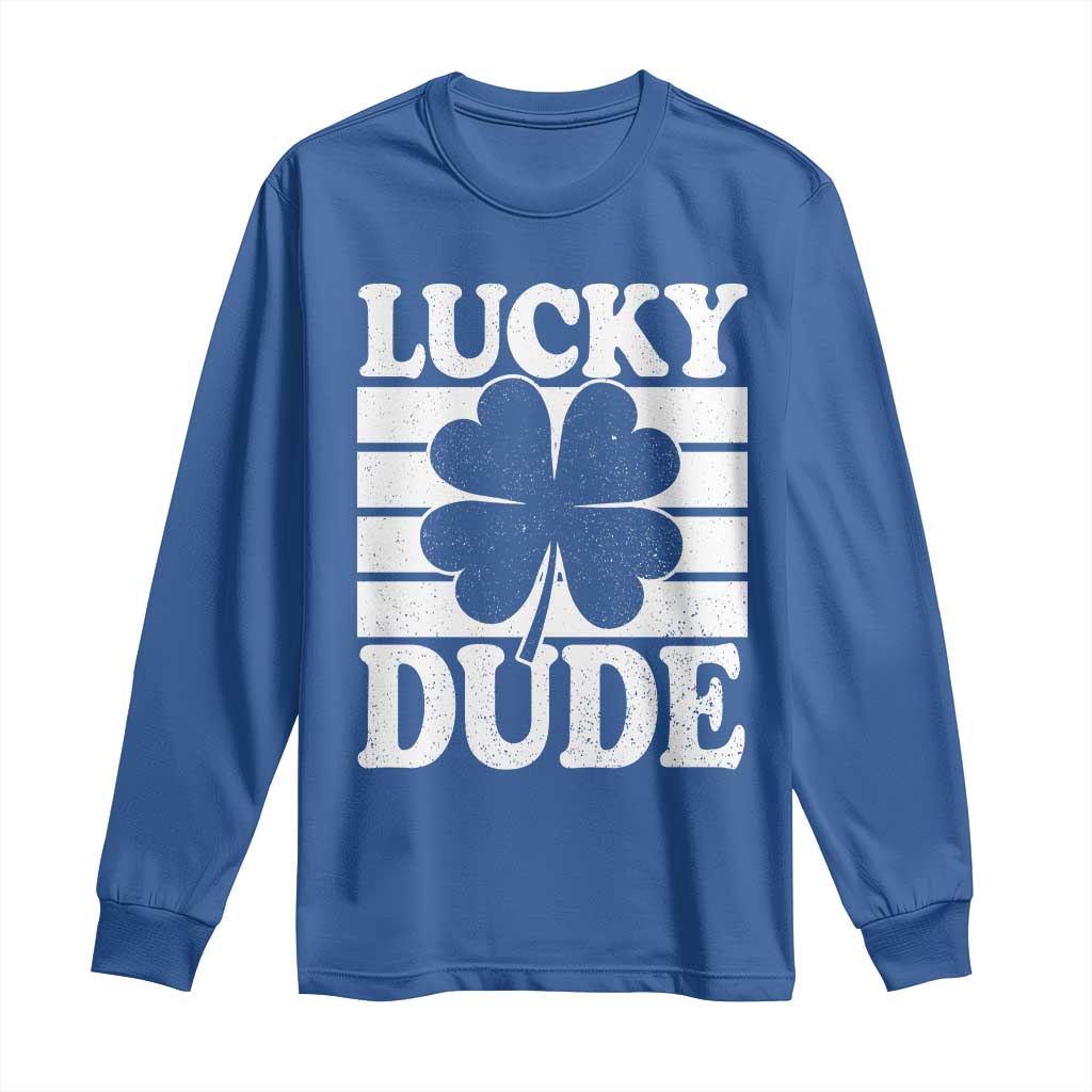 Funny Lucky Dude Long Sleeve Shirt Irish Boys St Patricks Day