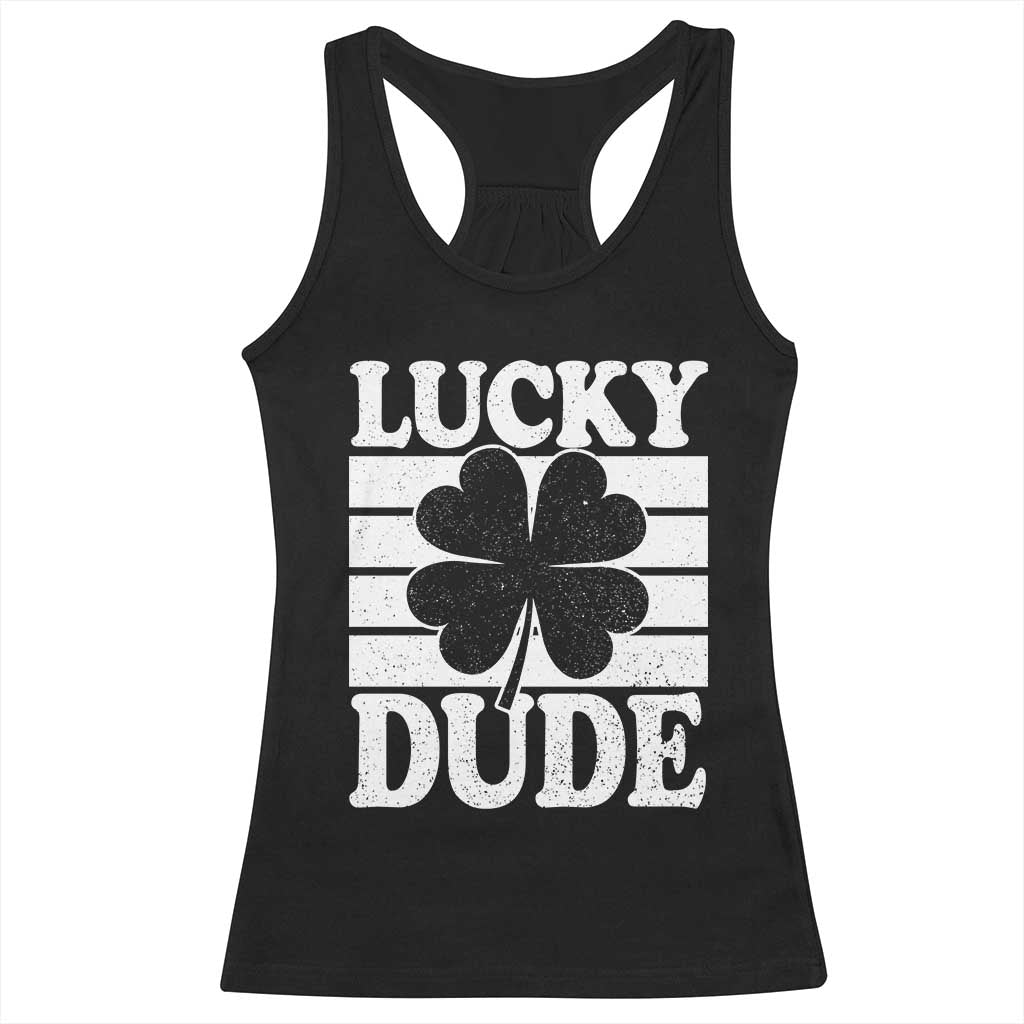 Funny Lucky Dude Racerback Tank Top Irish Boys St Patricks Day