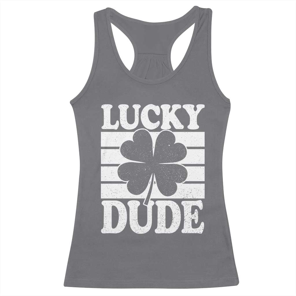 Funny Lucky Dude Racerback Tank Top Irish Boys St Patricks Day