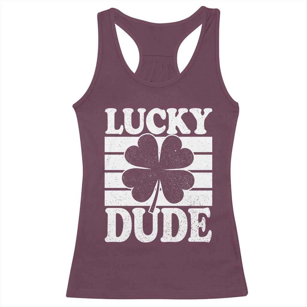 Funny Lucky Dude Racerback Tank Top Irish Boys St Patricks Day