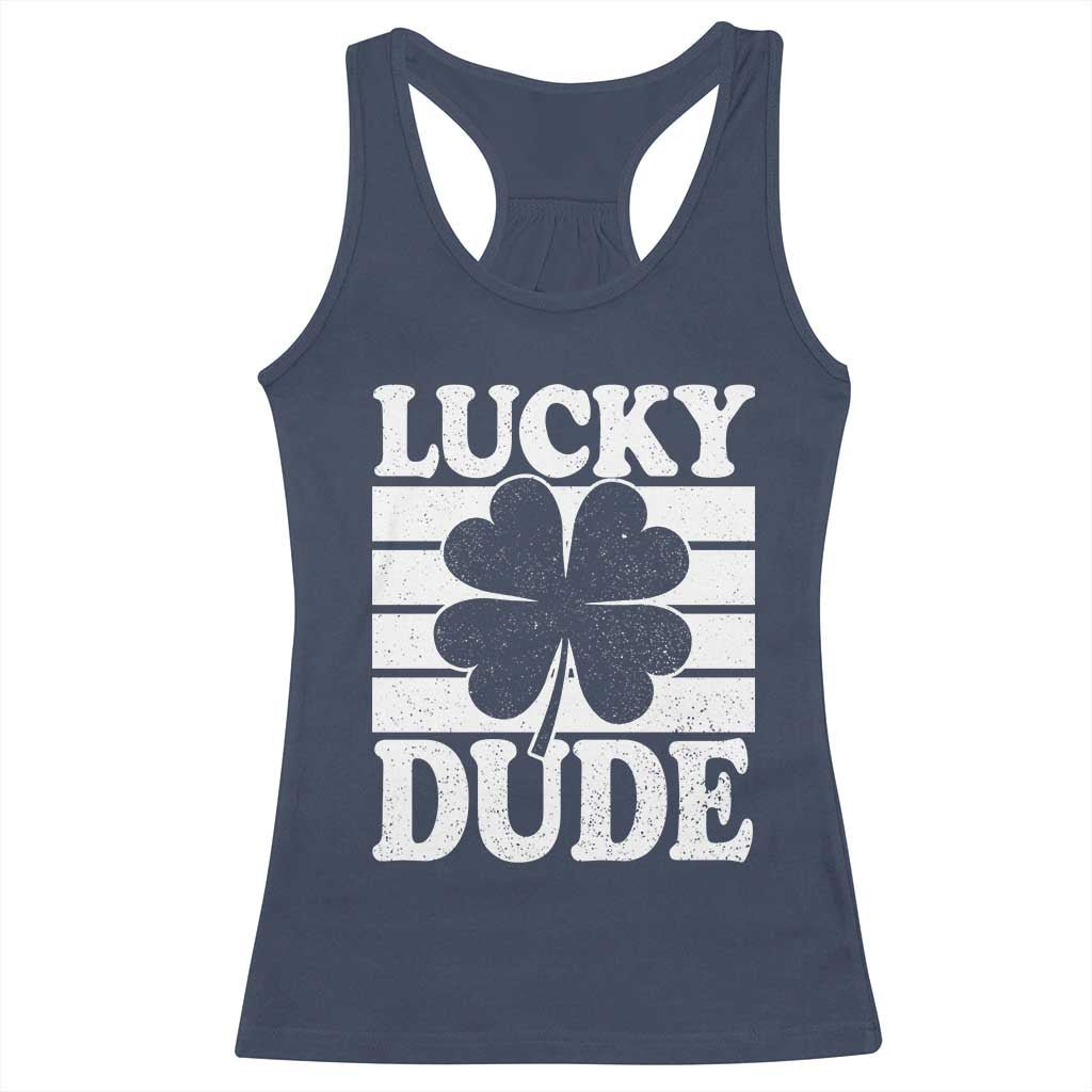 Funny Lucky Dude Racerback Tank Top Irish Boys St Patricks Day