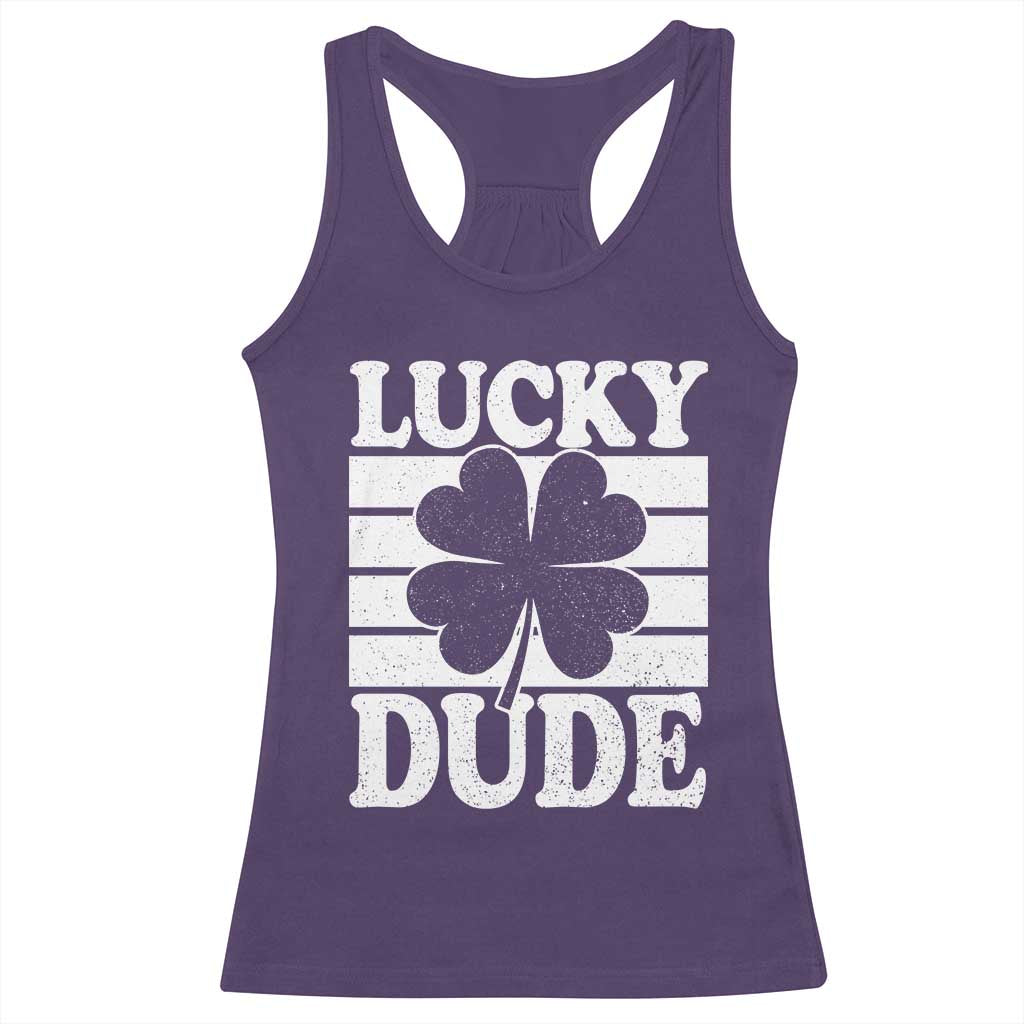 Funny Lucky Dude Racerback Tank Top Irish Boys St Patricks Day