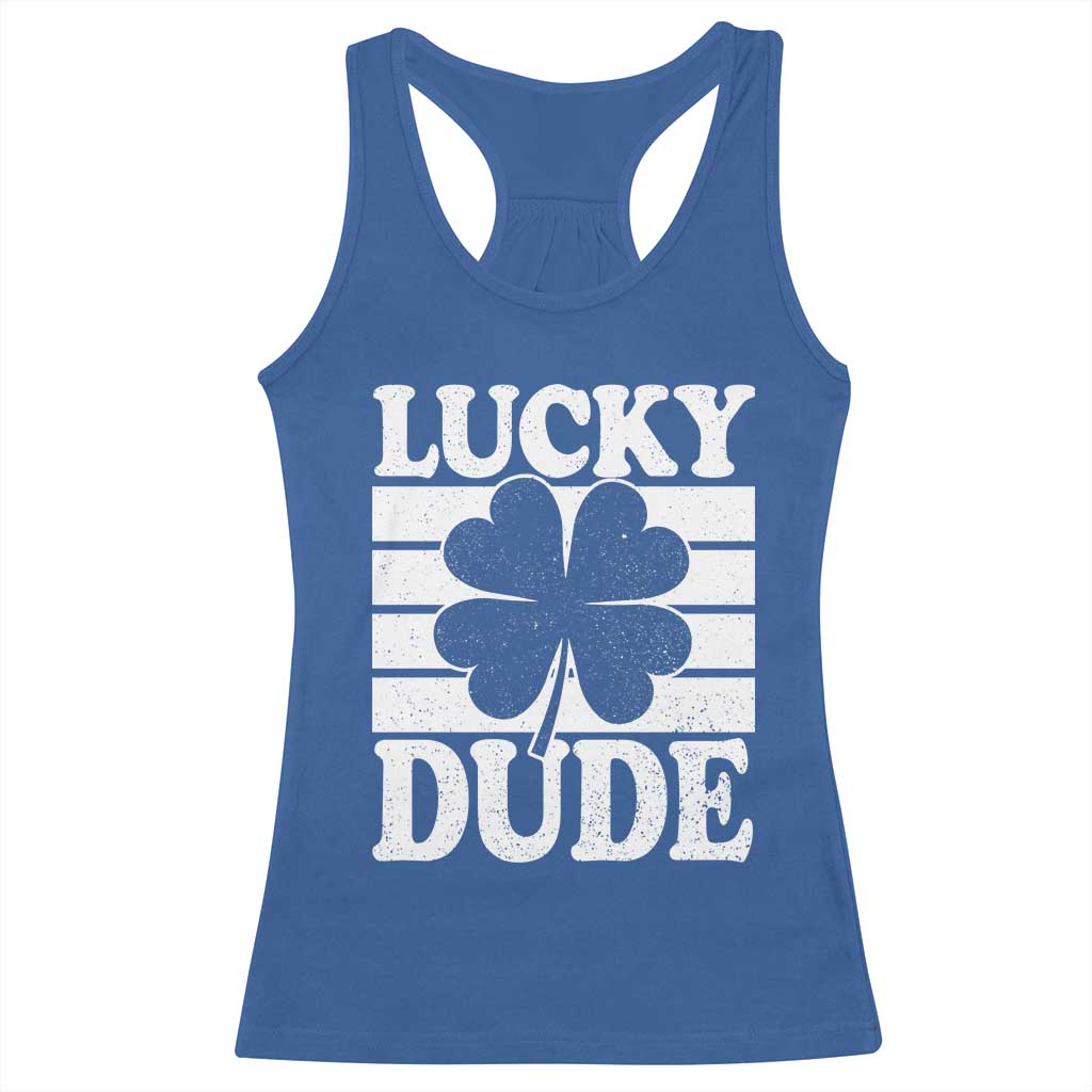 Funny Lucky Dude Racerback Tank Top Irish Boys St Patricks Day
