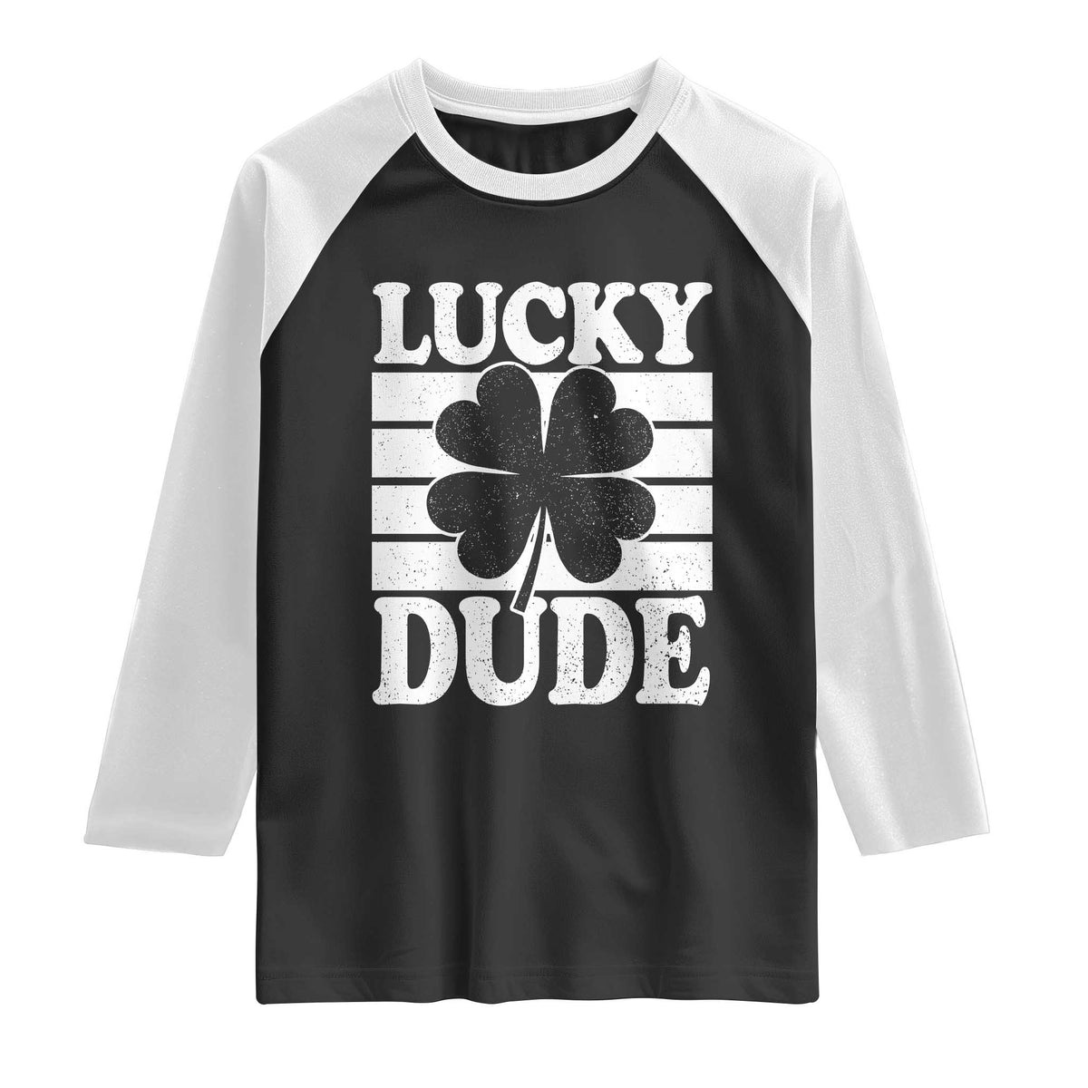 Funny Lucky Dude Raglan Shirt Irish Boys St Patricks Day
