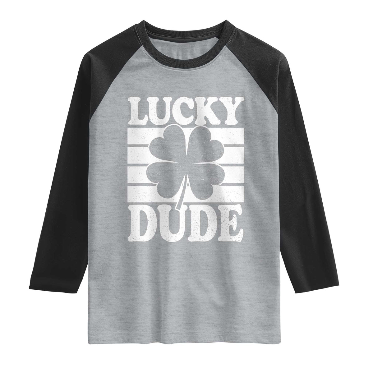 Funny Lucky Dude Raglan Shirt Irish Boys St Patricks Day