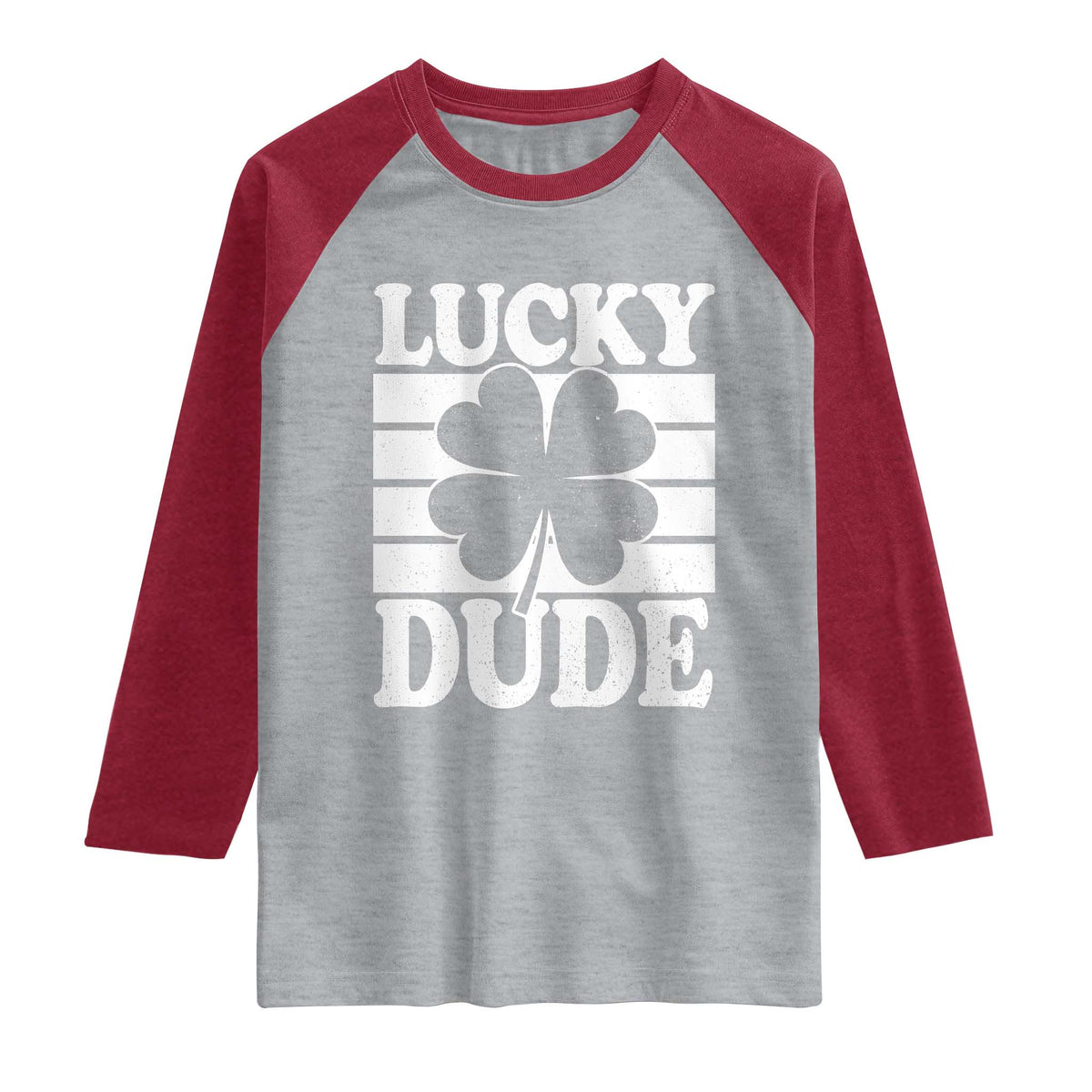 Funny Lucky Dude Raglan Shirt Irish Boys St Patricks Day