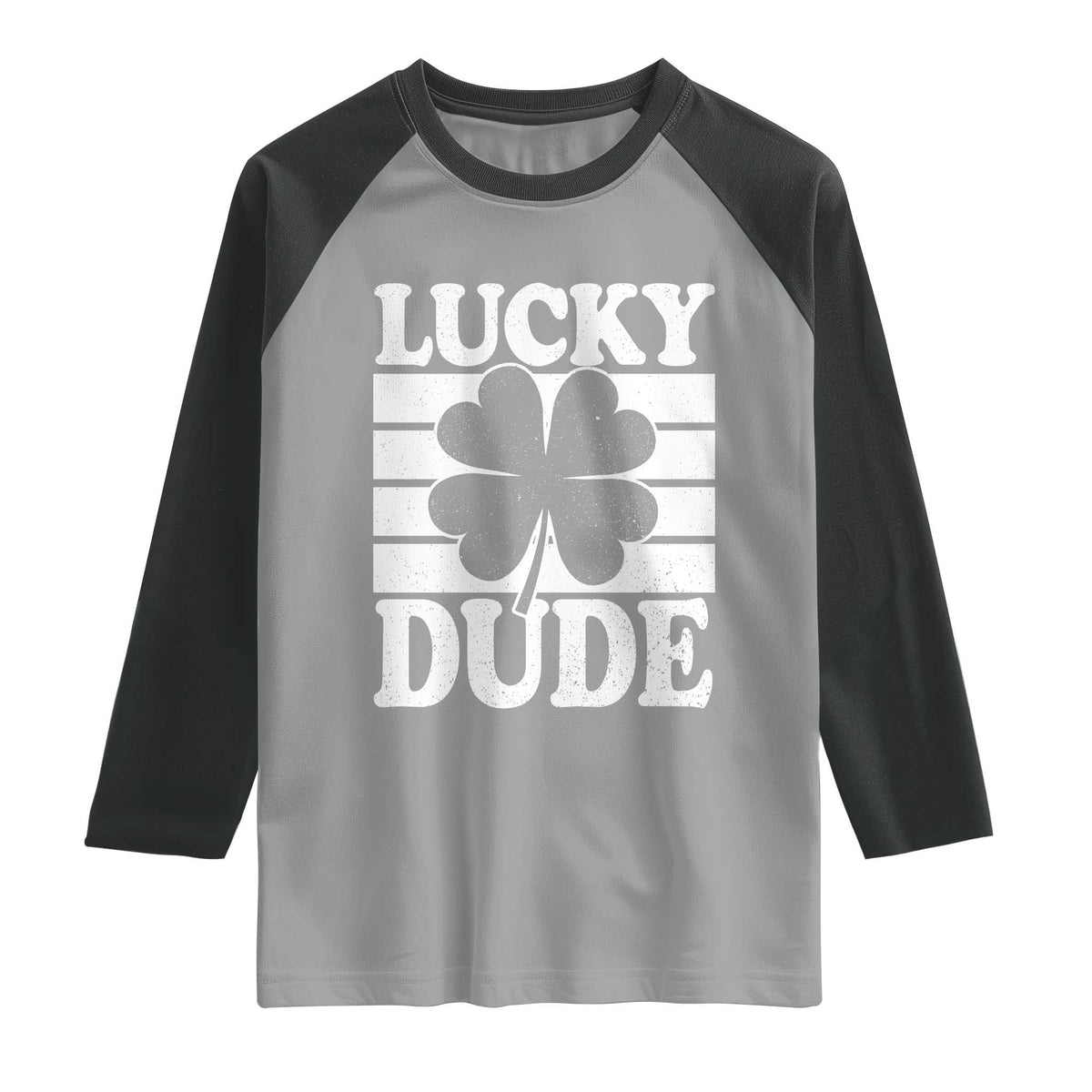Funny Lucky Dude Raglan Shirt Irish Boys St Patricks Day