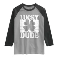 Funny Lucky Dude Raglan Shirt Irish Boys St Patricks Day