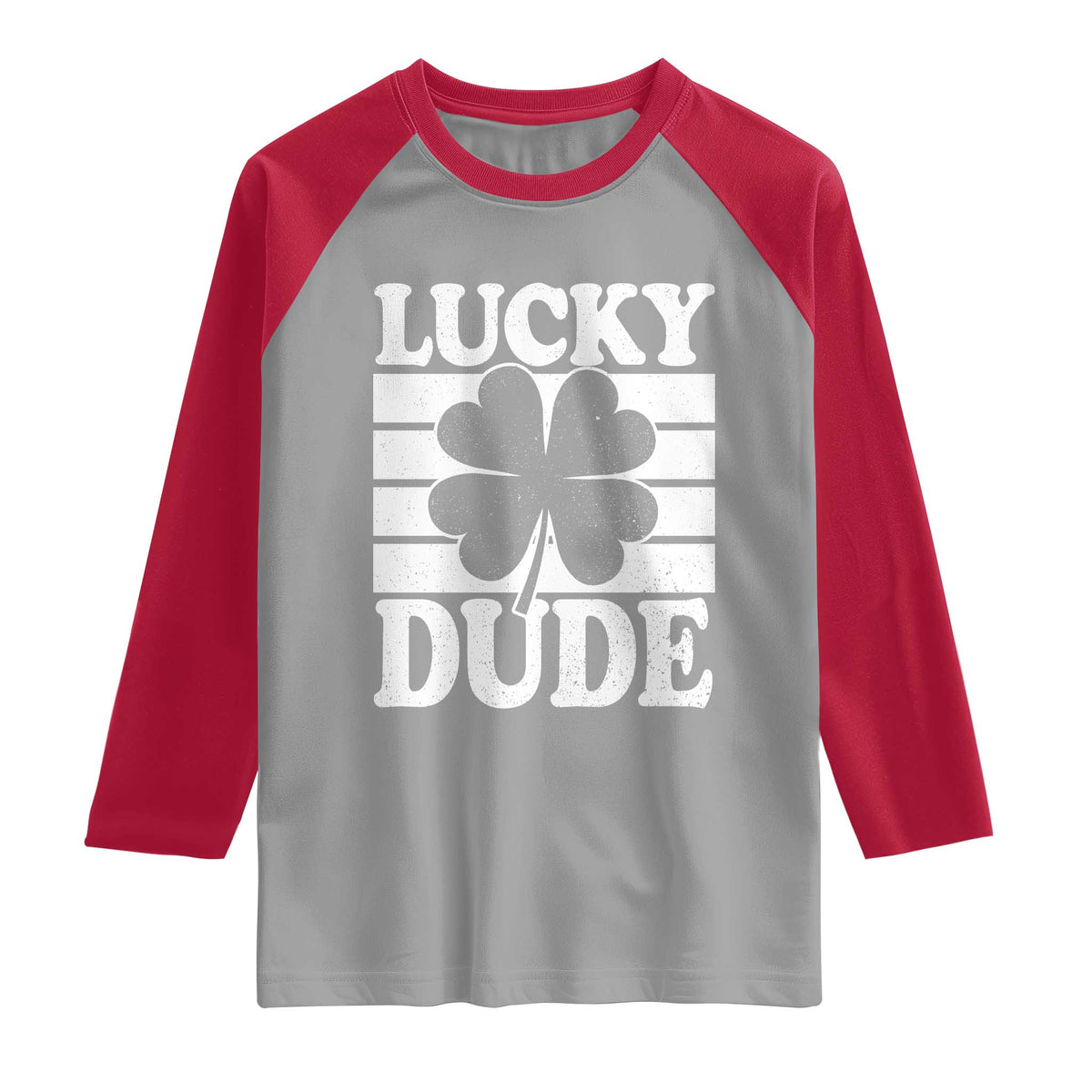 Funny Lucky Dude Raglan Shirt Irish Boys St Patricks Day