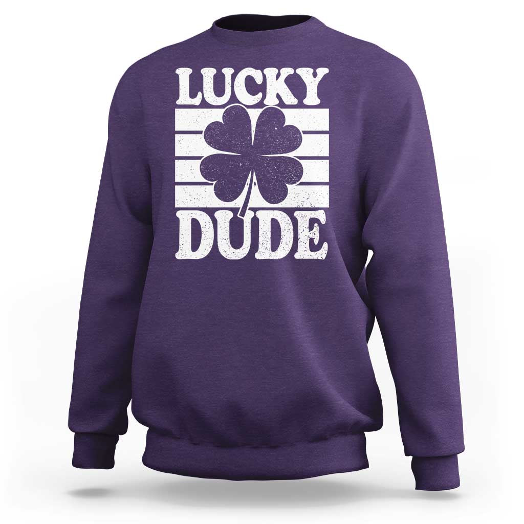 Funny Lucky Dude Sweatshirt Irish Boys St Patricks Day