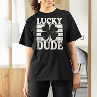 Funny Lucky Dude T Shirt For Women Irish Boys St Patricks Day