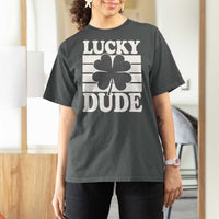 Funny Lucky Dude T Shirt For Women Irish Boys St Patricks Day