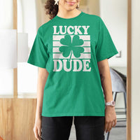 Funny Lucky Dude T Shirt For Women Irish Boys St Patricks Day