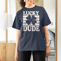 Funny Lucky Dude T Shirt For Women Irish Boys St Patricks Day