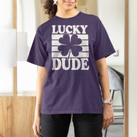 Funny Lucky Dude T Shirt For Women Irish Boys St Patricks Day