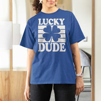 Funny Lucky Dude T Shirt For Women Irish Boys St Patricks Day