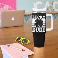 Funny Lucky Dude Tumbler With Handle Irish Boys St Patricks Day