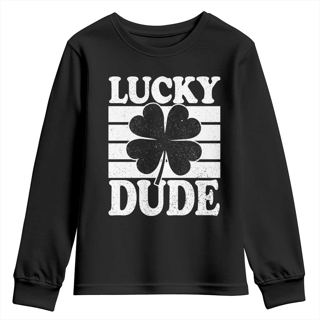 Funny Lucky Dude Youth Sweatshirt Irish Boys St Patricks Day