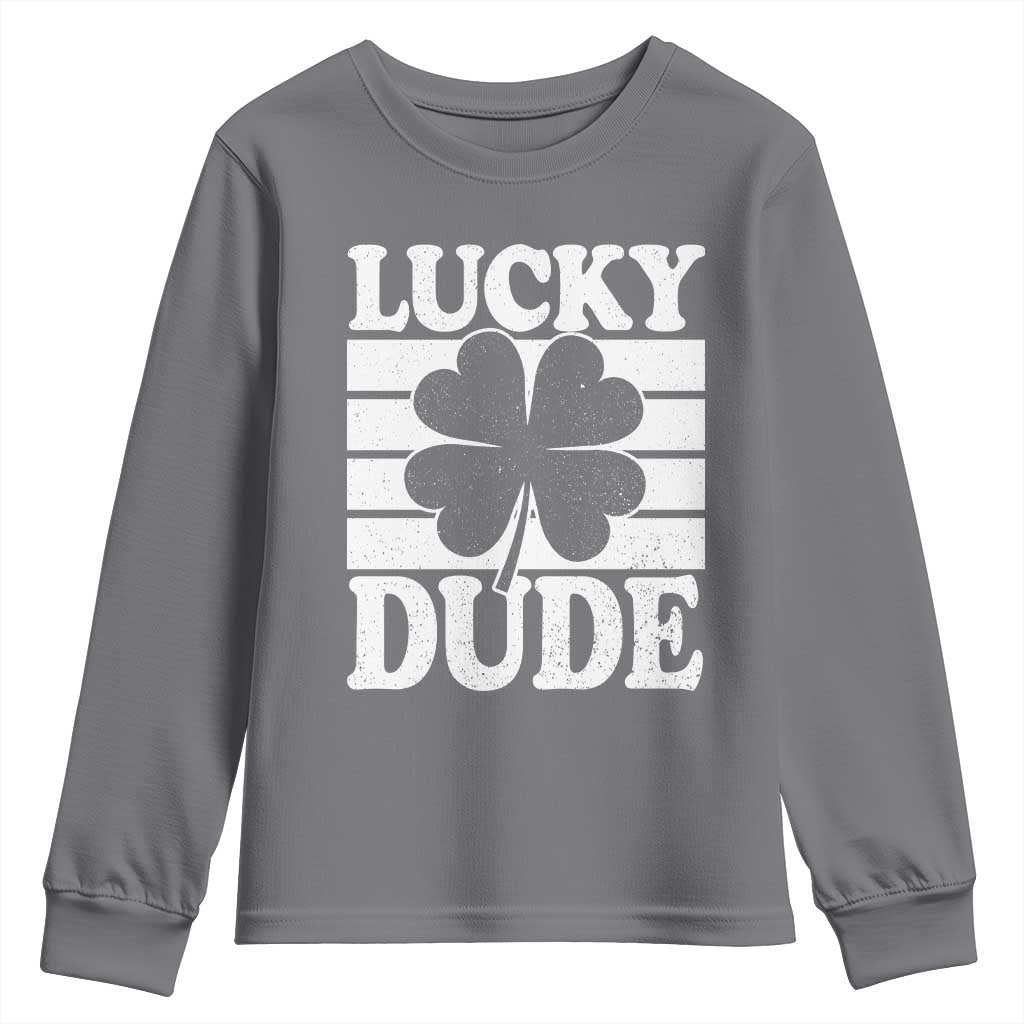 Funny Lucky Dude Youth Sweatshirt Irish Boys St Patricks Day