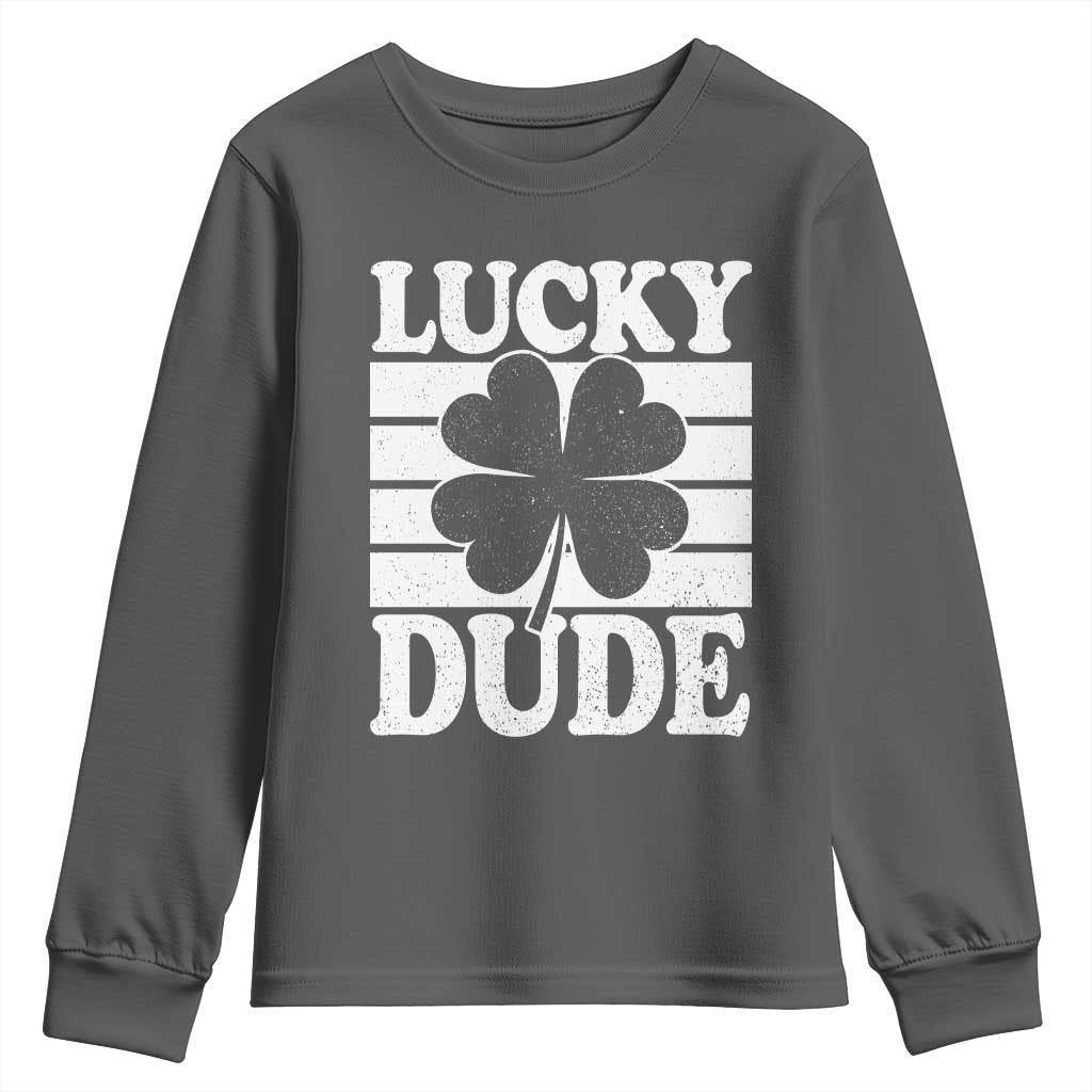 Funny Lucky Dude Youth Sweatshirt Irish Boys St Patricks Day
