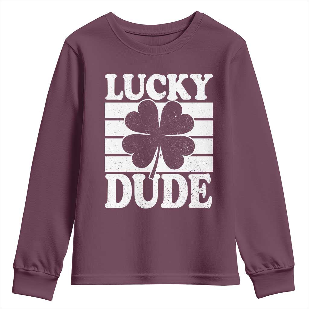 Funny Lucky Dude Youth Sweatshirt Irish Boys St Patricks Day